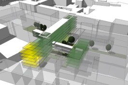 Visualisierung für einen Umbau des Gesundheitsclusters in Linz in Oberösterreich geplant von Architekt Stummer 